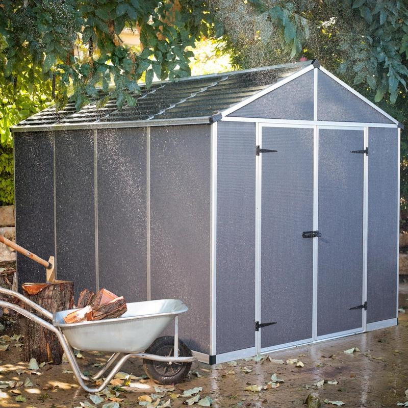 Palram - Canopia 8' x 10' Rubicon Plastic Dark Grey Shed | Sheds.co.uk