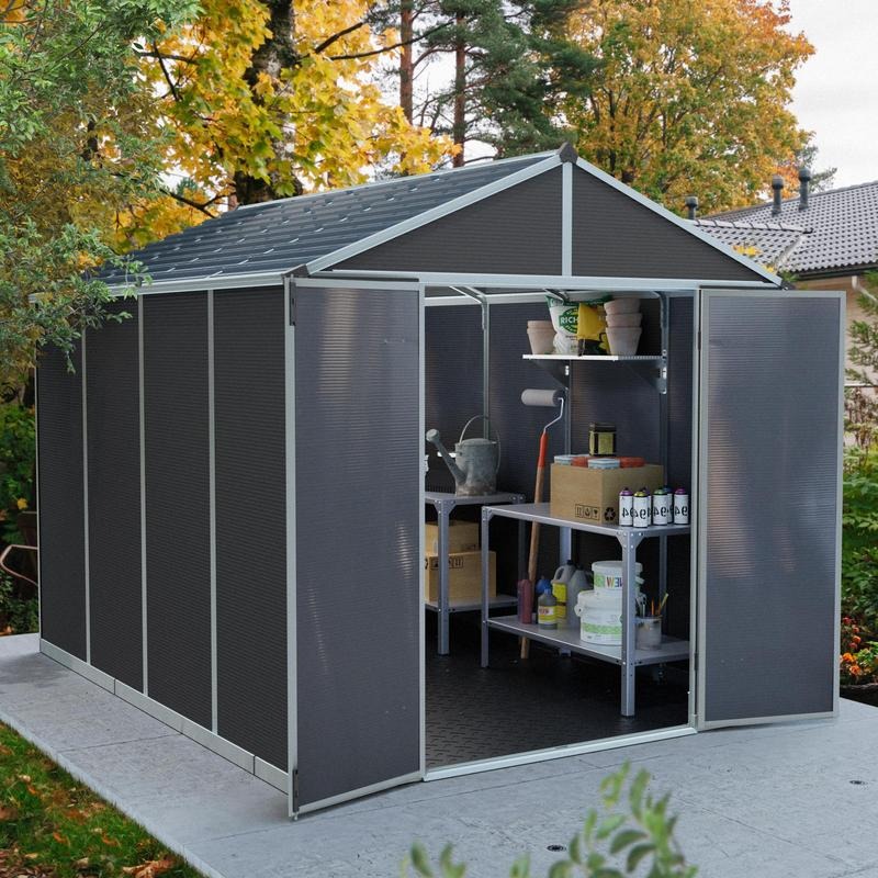Palram - Canopia 8' x 10' Rubicon Plastic Dark Grey Shed | Sheds.co.uk