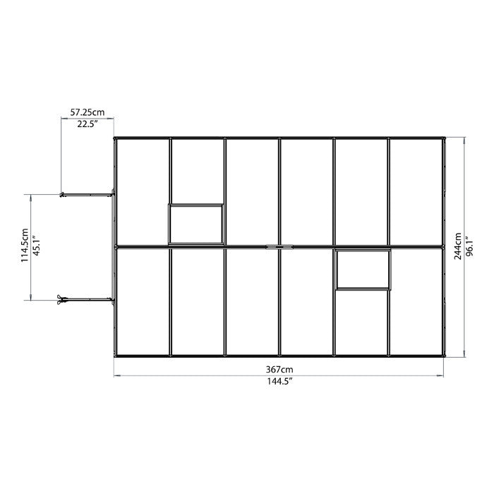 Palram - Canopia 8' x 12' Balance Silver Polycarbonate Greenhouse | Sheds.co.uk