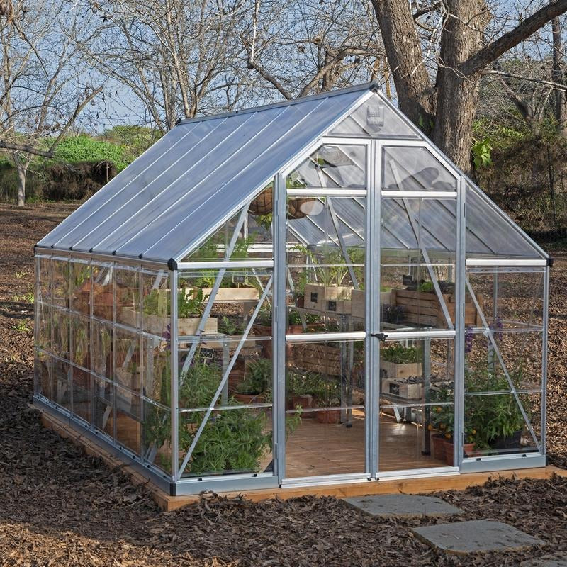 Palram - Canopia 8' x 12' Balance Silver Polycarbonate Greenhouse | Sheds.co.uk