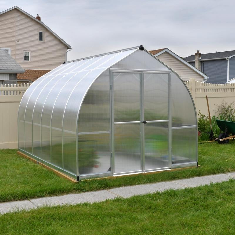 Palram - Canopia 8' x 12' Bella Silver Polycarbonate Greenhouse | Sheds.co.uk