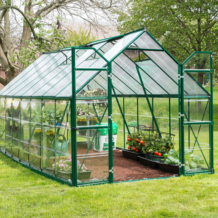 Palram - Canopia 8' x 16' Balance Green Polycarbonate Greenhouse | Sheds.co.uk
