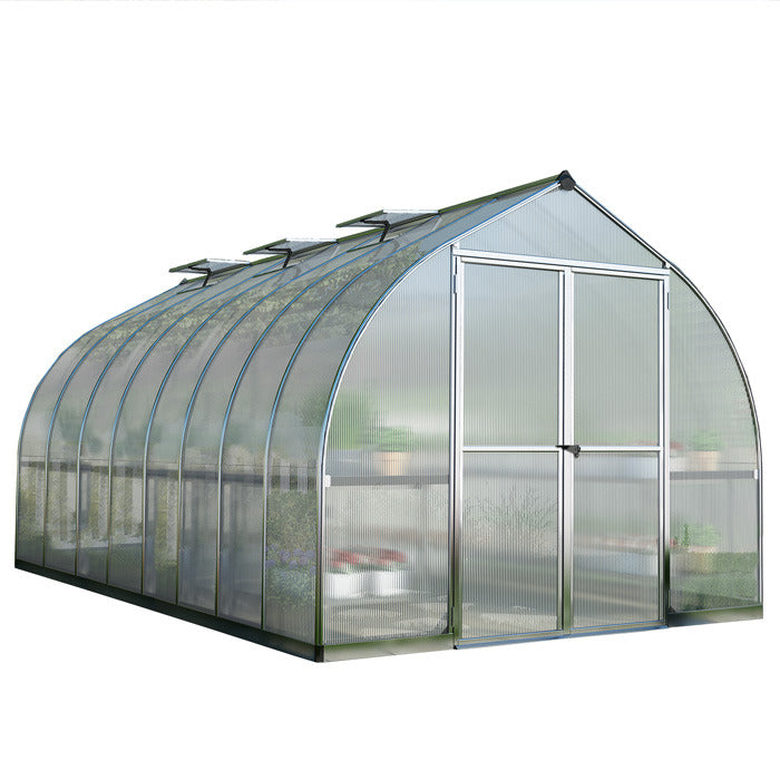 Palram - Canopia 8' x 16' Bella Silver Polycarbonate Greenhouse | Sheds.co.uk