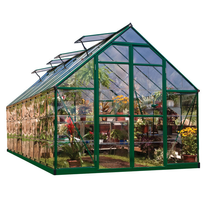 Palram - Canopia 8' x 20' Balance Green Polycarbonate Greenhouse | Sheds.co.uk
