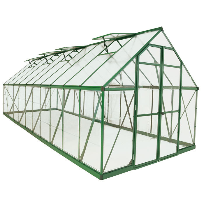 Palram - Canopia 8' x 20' Balance Green Polycarbonate Greenhouse | Sheds.co.uk