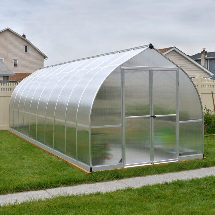 Palram - Canopia 8' x 20' Bella Silver Polycarbonate Greenhouse | Sheds.co.uk