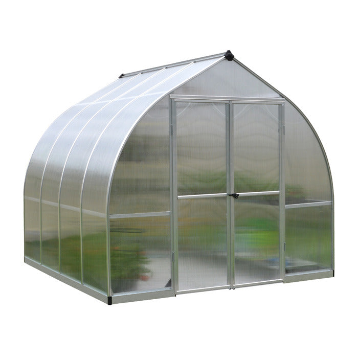 Palram - Canopia 8' x 8' Bella Silver Polycarbonate Greenhouse | Sheds.co.uk