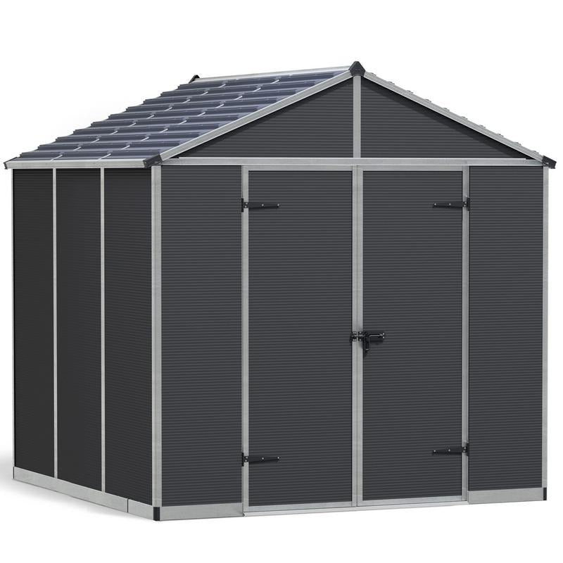 Palram - Canopia 8' x 8' Rubicon Plastic Dark Grey Shed | Sheds.co.uk