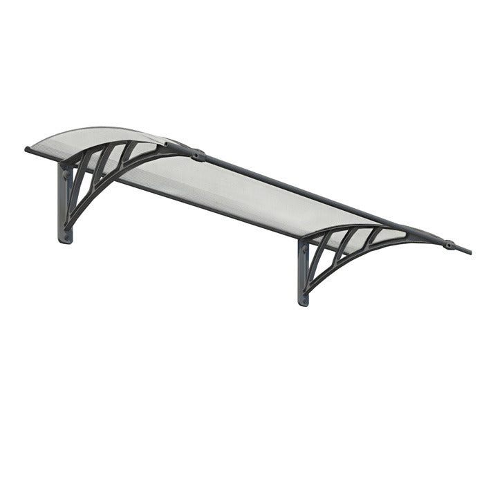 Palram - Canopia Small Grey Twinwall Doorway Canopy | Sheds.co.uk