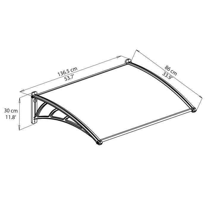 Palram - Canopia Small Grey Twinwall Doorway Canopy