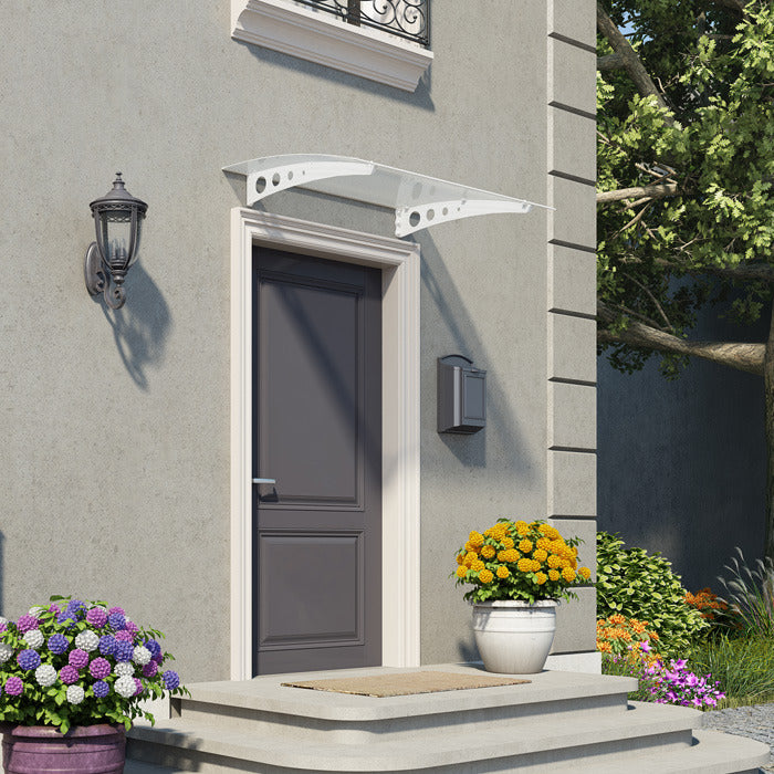 Palram - Canopia Small White Twinwall Doorway Canopy | Sheds.co.uk
