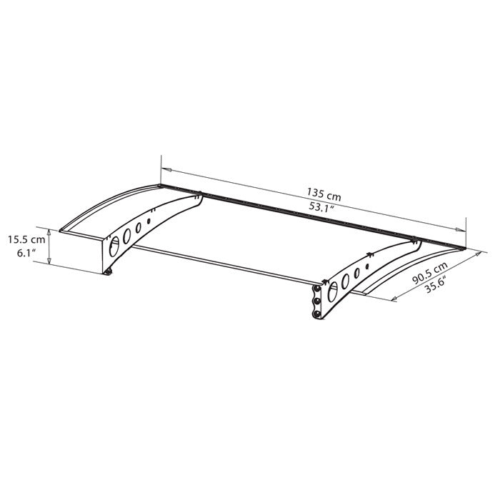 Palram - Canopia Small White Twinwall Doorway Canopy