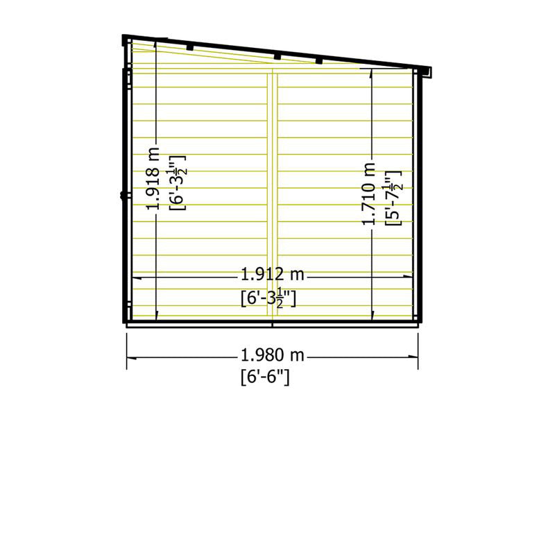 Loxley 7' x 7' Double Door Shiplap Pent Shed | Sheds.co.uk
