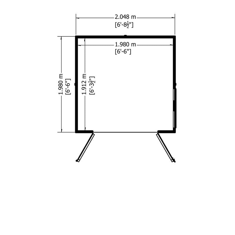 Loxley 7' x 7' Double Door Shiplap Pent Shed | Sheds.co.uk