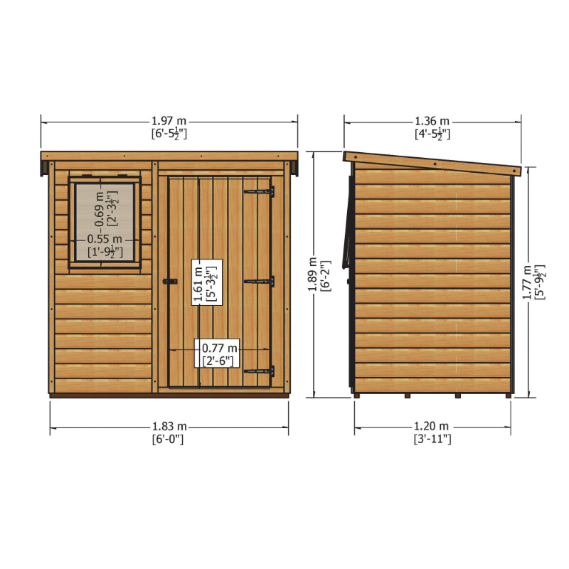 Loxley 6' x 4' Shiplap Pent Shed | Sheds.co.uk