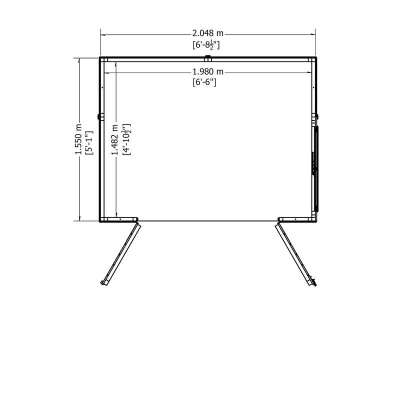 Loxley 7' x 5' Double Door Shiplap Pent Shed | Sheds.co.uk