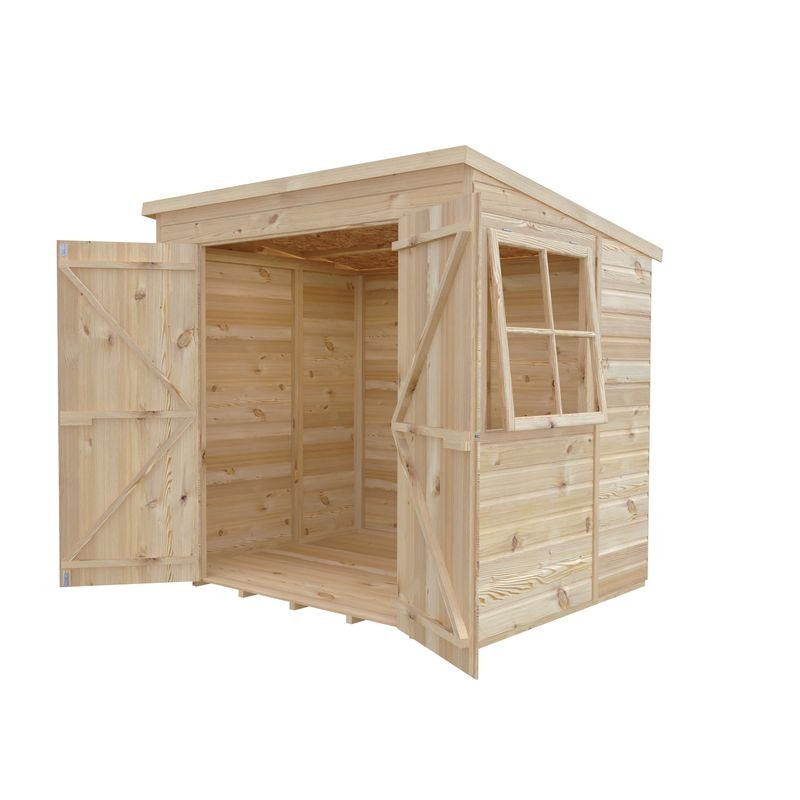 Loxley 7' x 5' Double Door Shiplap Pent Shed | Sheds.co.uk