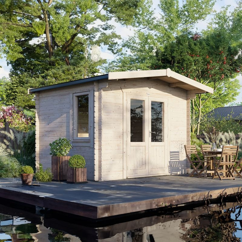 Powersheds 10' x 12' Chalet Log Cabin Home Office - 28mm | Sheds.co.uk