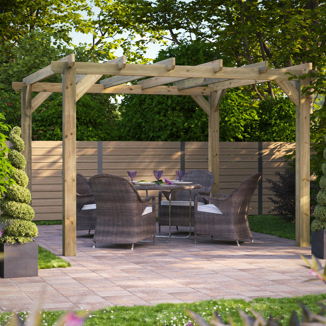 Powersheds 12' x 12' Pressure Treated Pergola | Sheds.co.uk