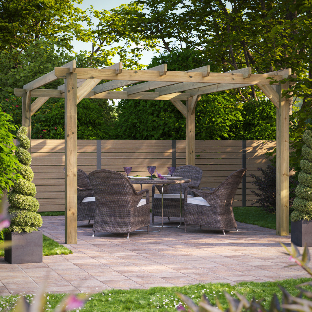 Powersheds 12' x 14' Pressure Treated Pergola | Sheds.co.uk