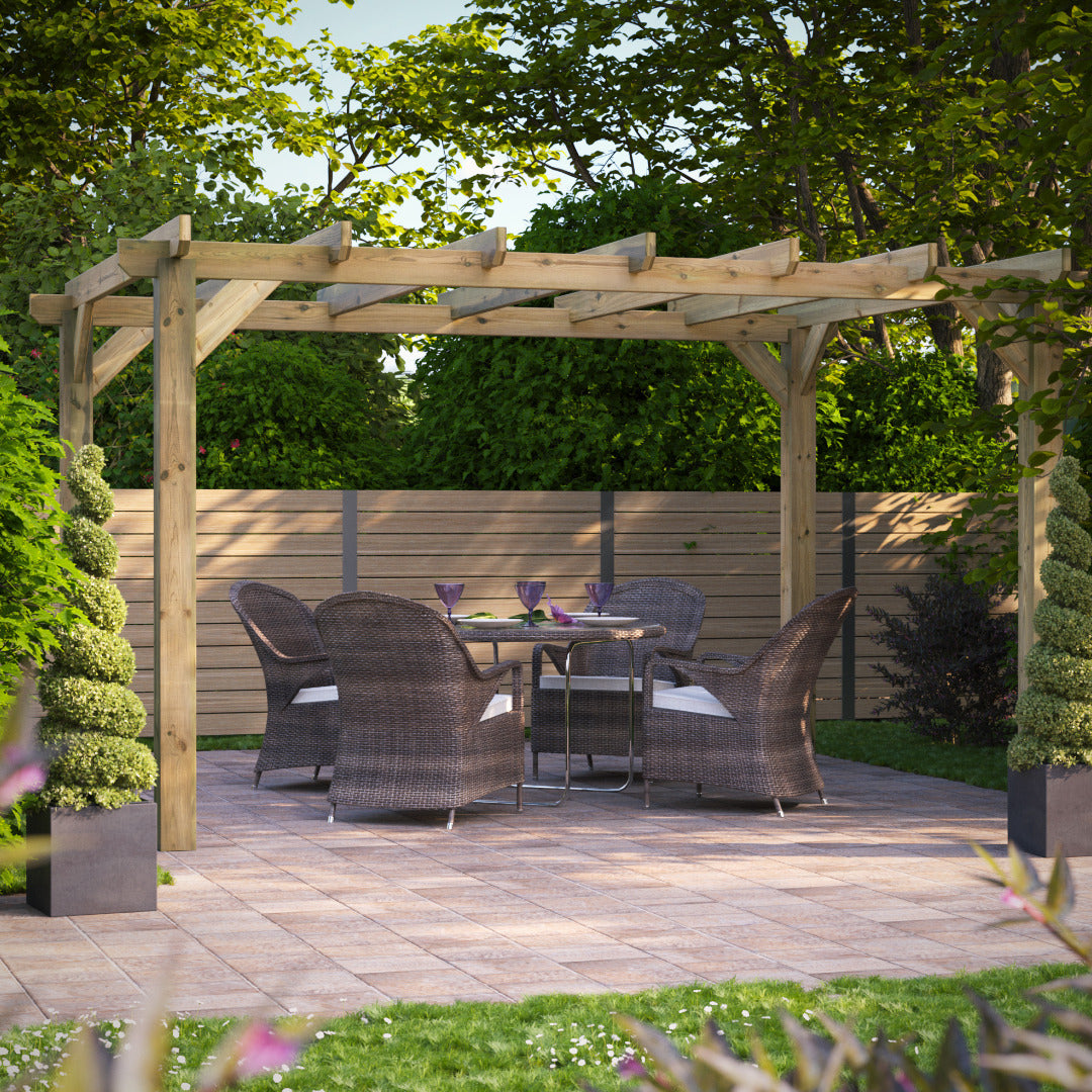 Powersheds 14' x 10' Pressure Treated Pergola | Sheds.co.uk
