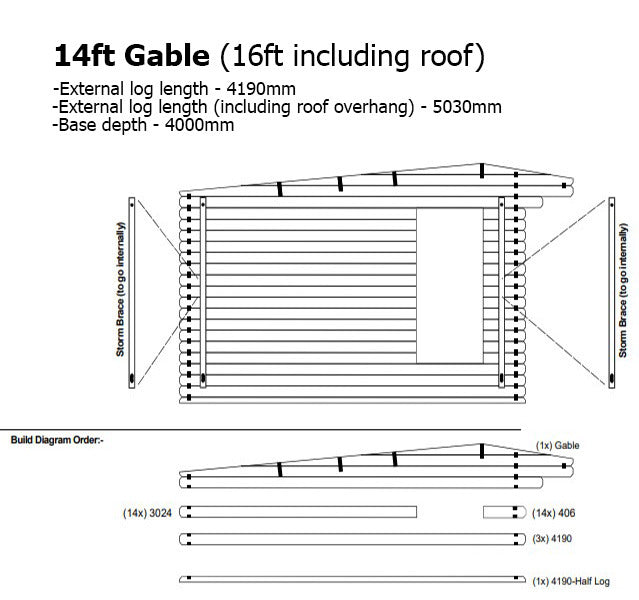Powersheds 14' x 14' Apex Log Cabin Home Office - 44mm | Sheds.co.uk