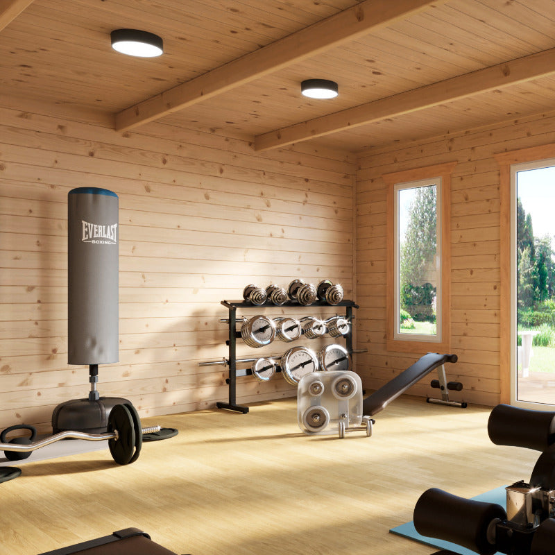 Powersheds 14' x 10' Pent Log Cabin Home Office - 44mm | Sheds.co.uk