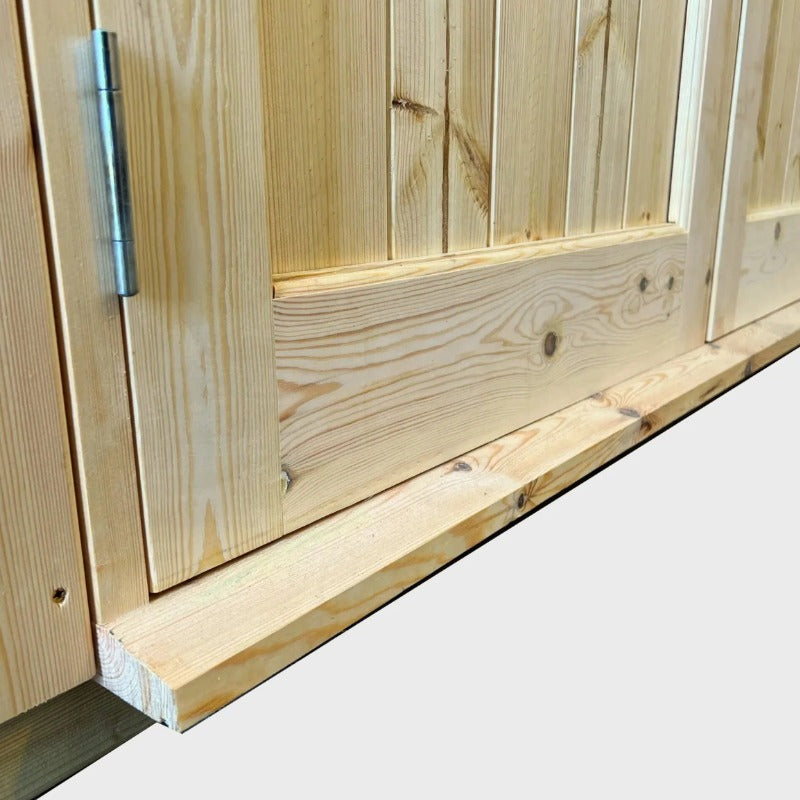 Powersheds 12' x 10' Pent Workshop Log Cabin - 28mm - Centre Door | Sheds.co.uk