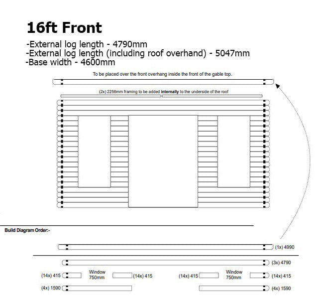 Powersheds 16' x 10' Pent Log Cabin Home Office - 44mm | Sheds.co.uk