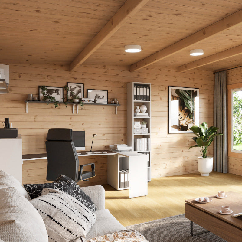 Powersheds 12' x 10' Pent Log Cabin Home Office - 28mm | Sheds.co.uk