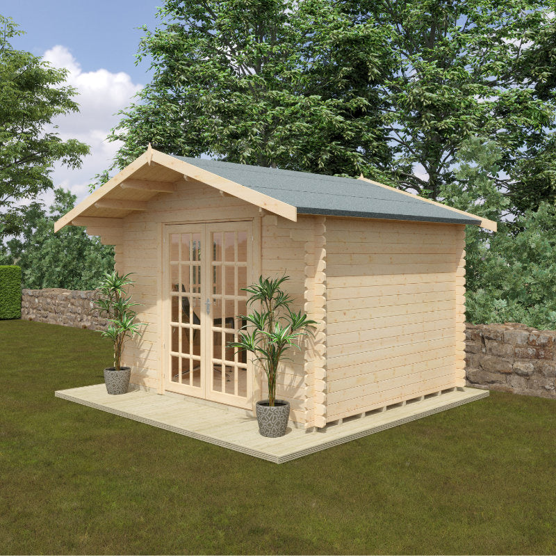 Redlands 10' x 12' Philadelphia Log Cabin - 28mm | Sheds.co.uk