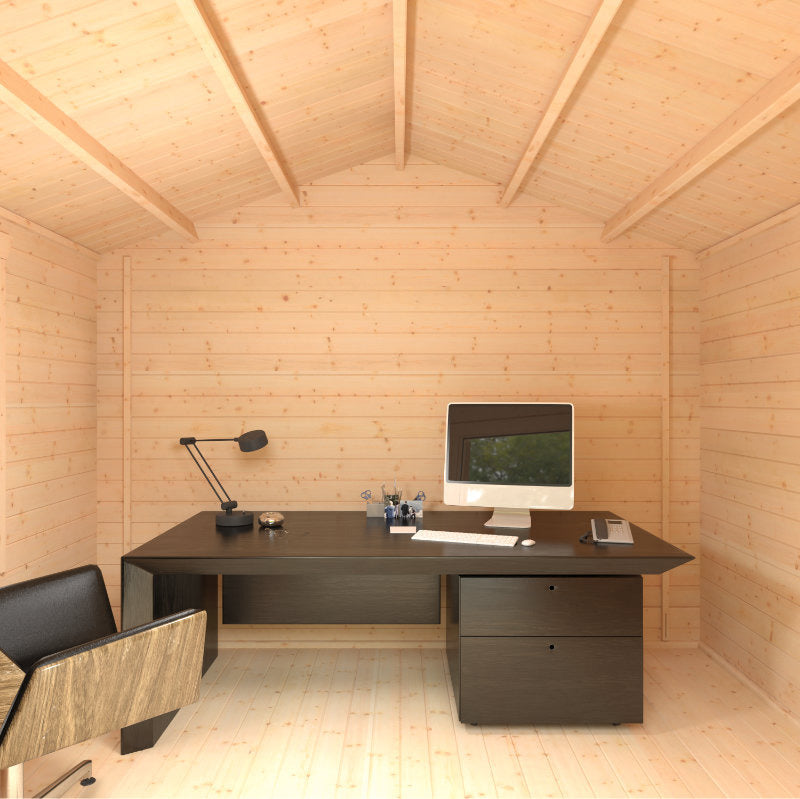 Redlands 10' x 12' Philadelphia Log Cabin - 28mm | Sheds.co.uk