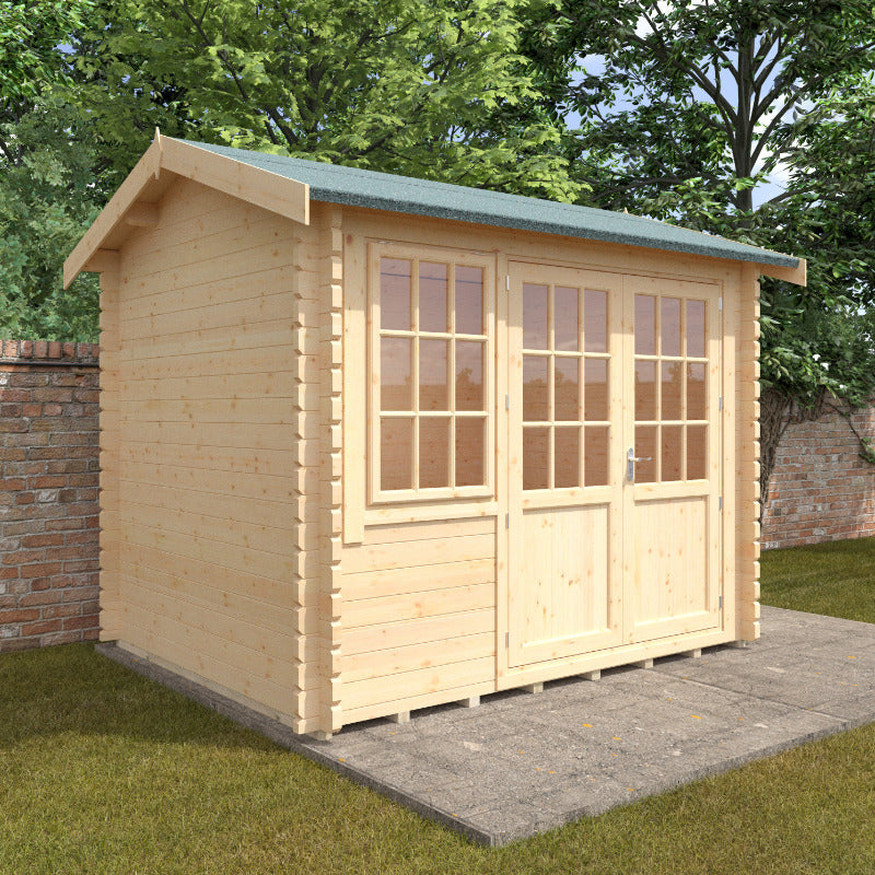Redlands 10' x 8' Hazeltine Log Cabin - 44mm | Sheds.co.uk