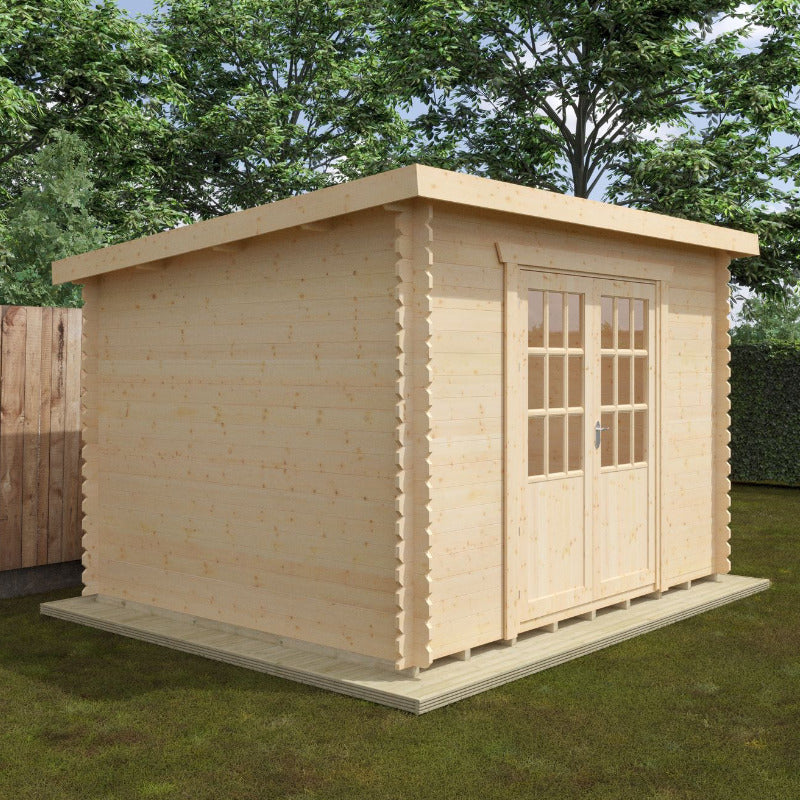 Redlands 12' x 10' Erin Log Cabin - 44mm | Sheds.co.uk