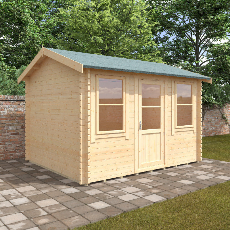 Redlands 12' x 10' Hazeltine Log Cabin - 44mm | Sheds.co.uk