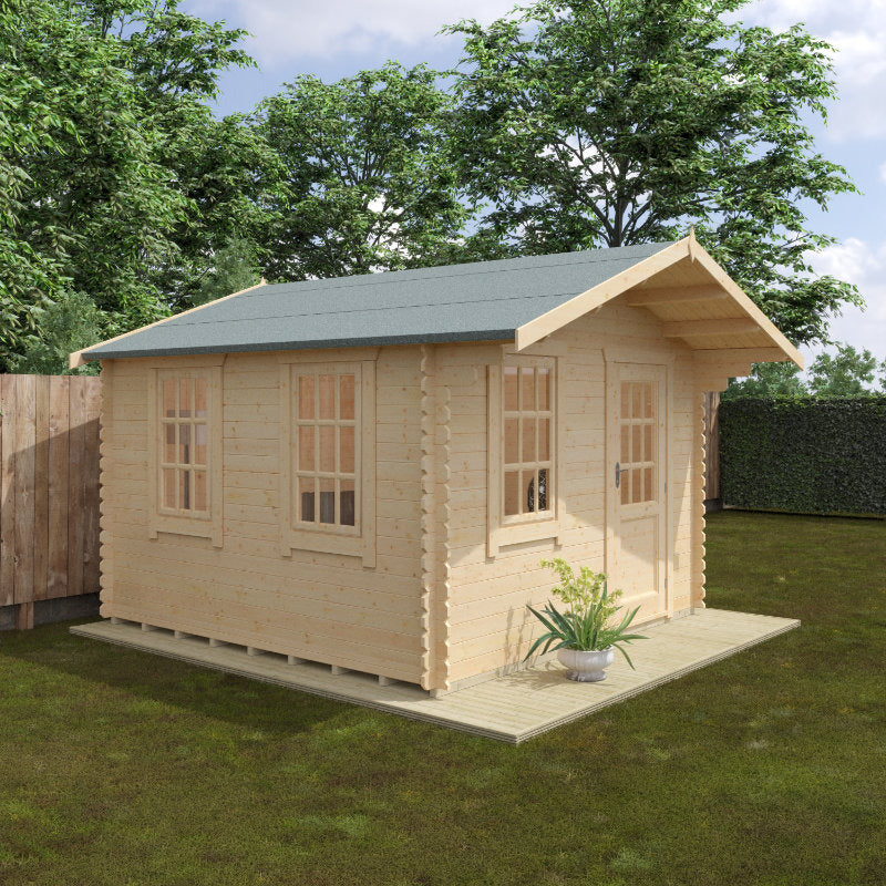Redlands 3.6m x 3.6m Riviera Log Cabin - 44mm | Sheds.co.uk