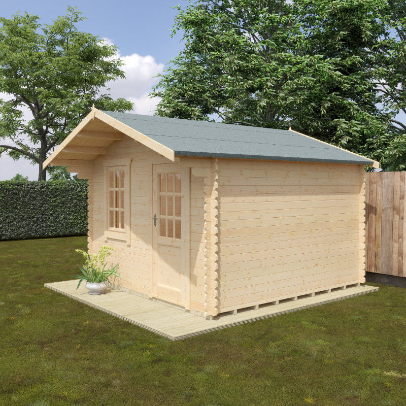 Redlands 3.6m x 3.6m Riviera Log Cabin - 44mm | Sheds.co.uk