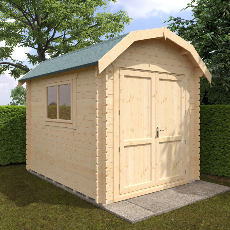 Redlands 12' x 8' Atlanta Log Cabin - 28mm | Sheds.co.uk