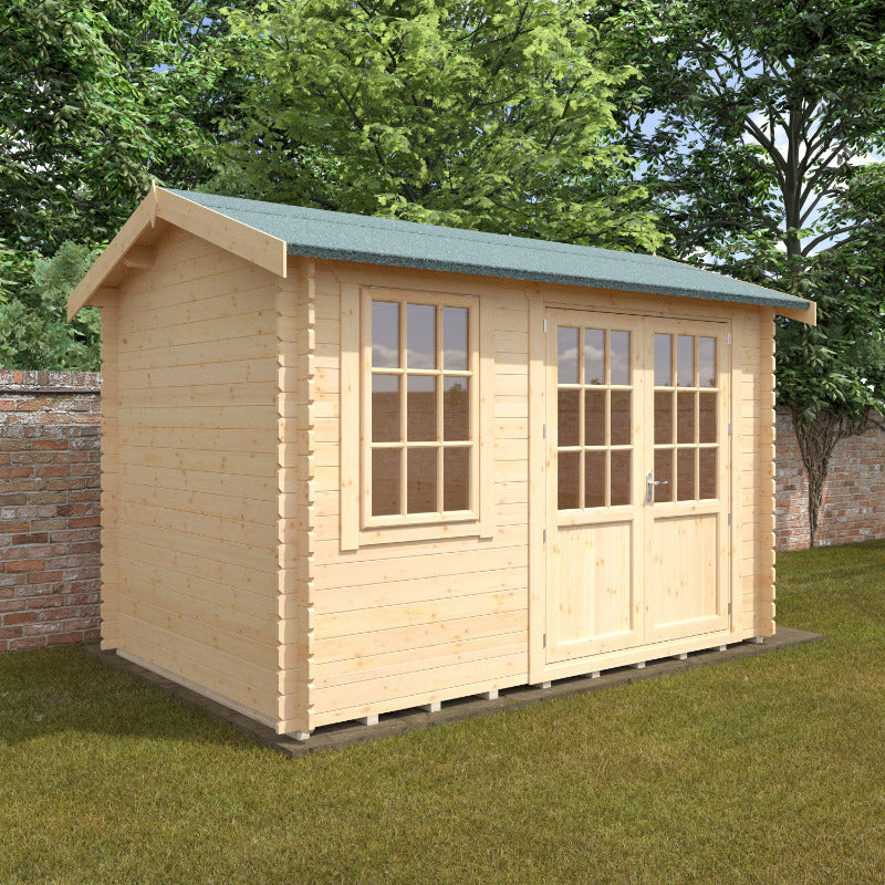 Redlands 12' x 8' Hazeltine Log Cabin - 28mm | Sheds.co.uk