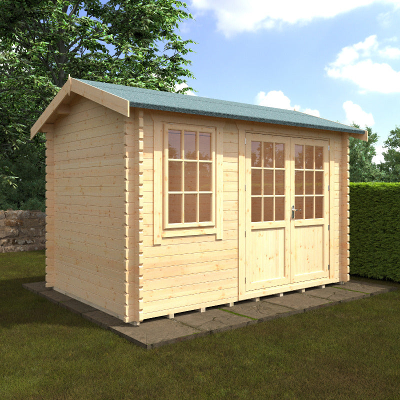 Redlands 12' x 8' Hazeltine Log Cabin - 44mm | Sheds.co.uk