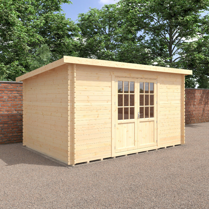 Redlands 14' x 10' Erin Log Cabin - 28mm | Sheds.co.uk