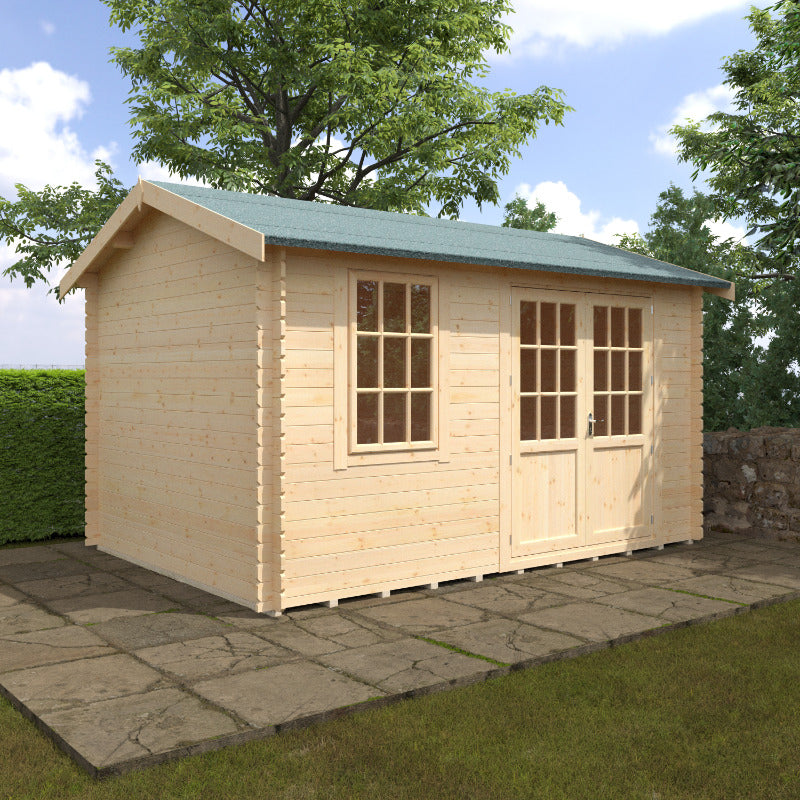 Redlands 14' x 10' Hazeltine Log Cabin - 28mm | Sheds.co.uk