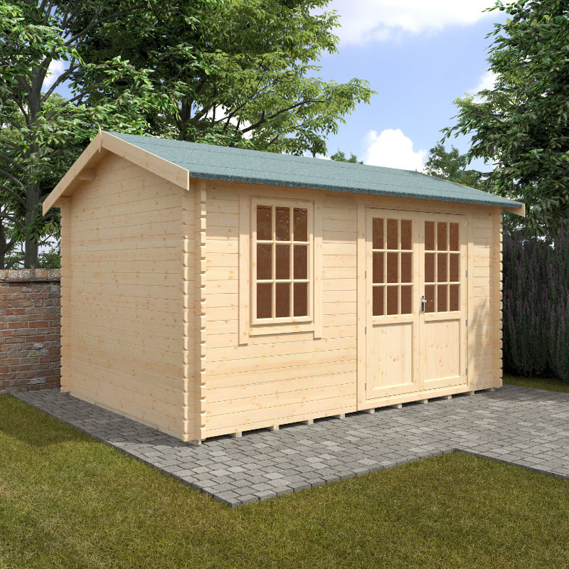 Redlands 14' x 10' Hazeltine Log Cabin - 44mm | Sheds.co.uk