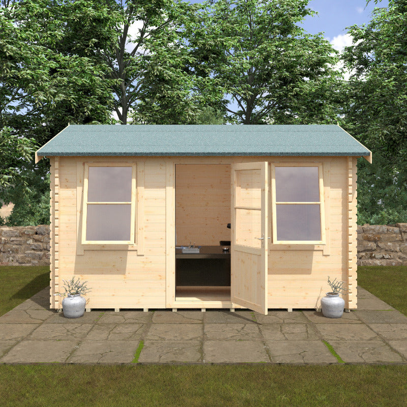 Redlands 14' x 10' Torrey Log Cabin - 44mm | Sheds.co.uk
