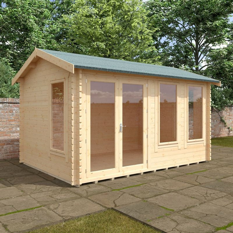 Redlands 14' x 10' Troon Log Cabin - 44mm | Sheds.co.uk