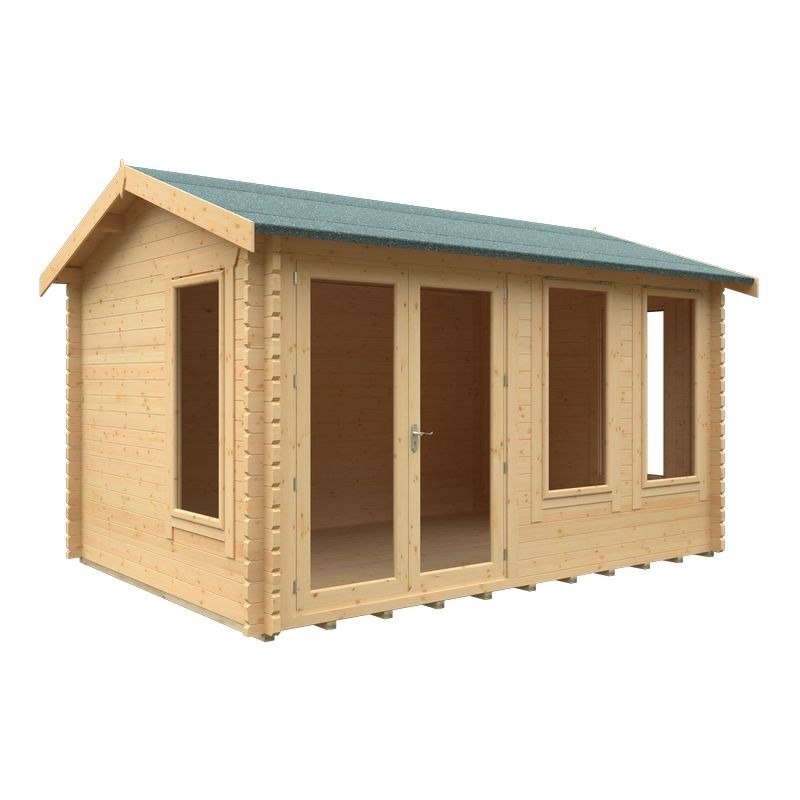 Redlands 14' x 10' Troon Log Cabin - 44mm | Sheds.co.uk