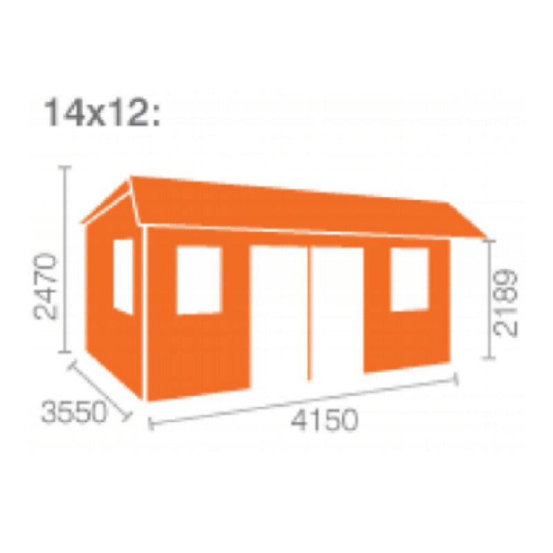Redlands 14' x 12' Birkdale Log Cabin - 44mm