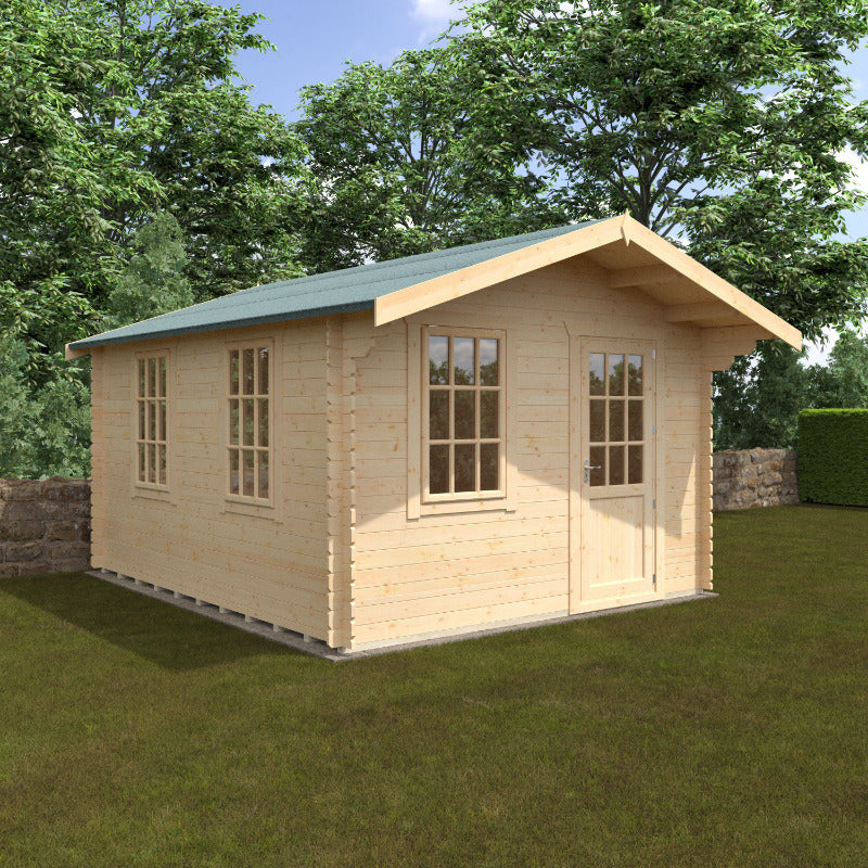 Redlands 14' x 12' Riviera Log Cabin - 28mm | Sheds.co.uk