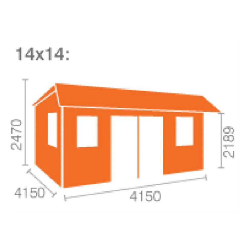 Redlands 14' x 14' Birkdale Log Cabin - 44mm