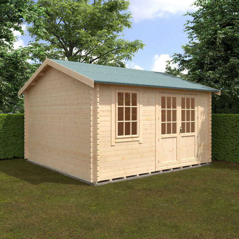 Redlands 14' x 14' Hazeltine Log Cabin - 44mm | Sheds.co.uk